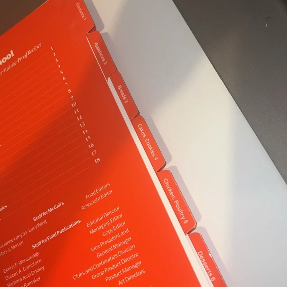 McCall’s Cooking School Binder. Mistake proof recipes dates 1986. Vintage recipe